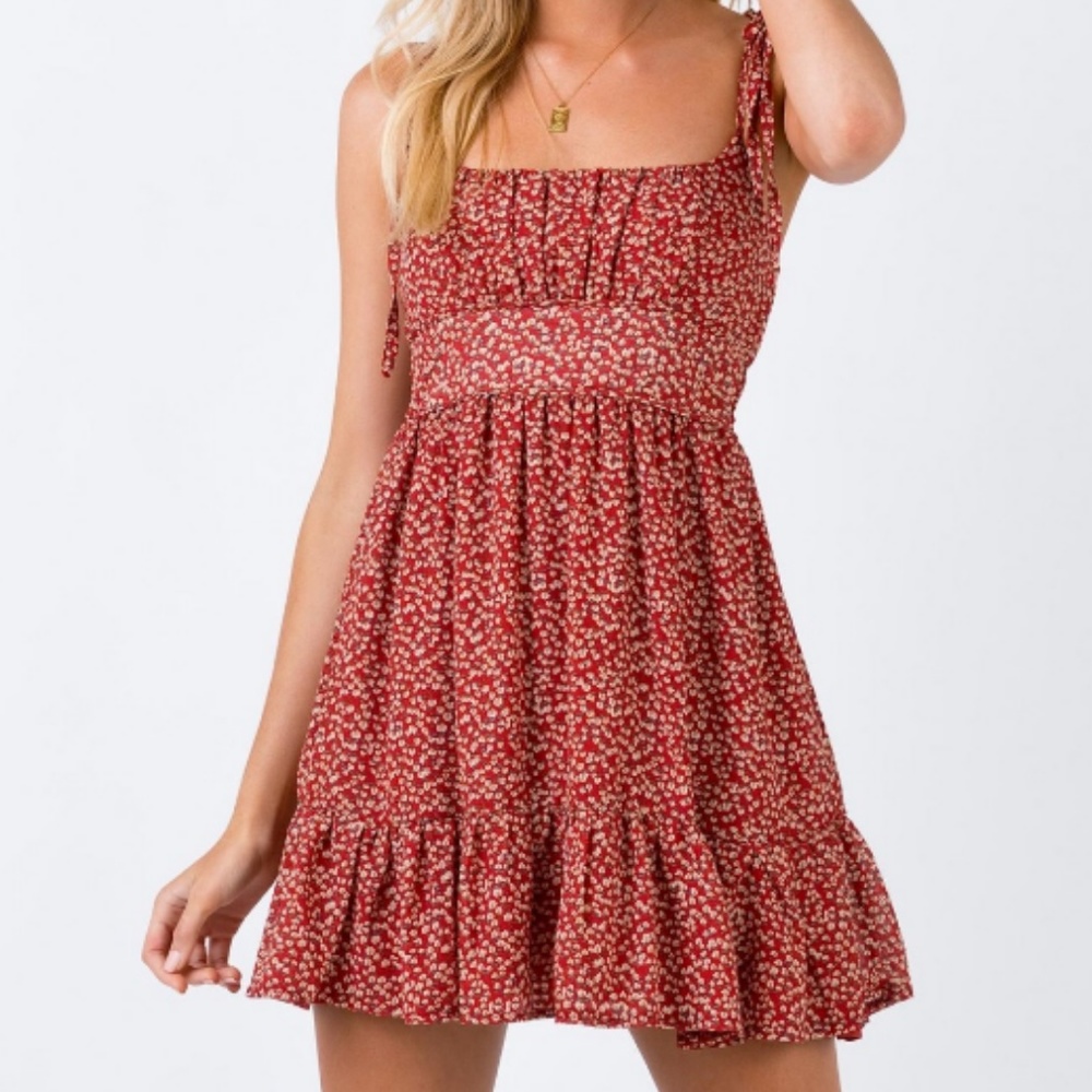 Bonnie Mini Dress Maroon US Size 4- Princess Polly